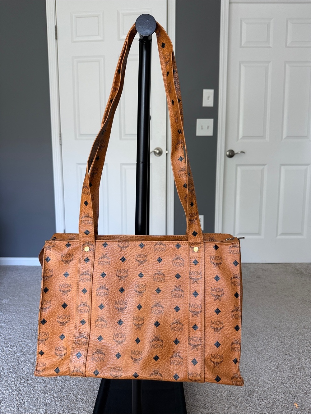 MCM Cognac Monogram Tote